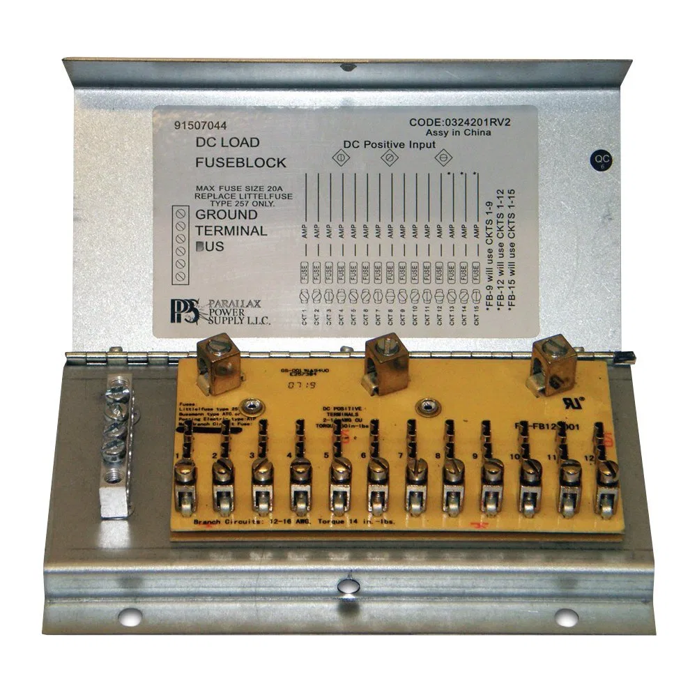 FB11 – PARALLAX PWR Fuse Block, 12 Volt DC With 11 DC Load Circuits And 3 Non-Fused Terminals For Converter And Batte...